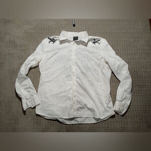 Vintage MMA Elite Double Sided Long Sleeve Button Down Shirt Mens Size XL White